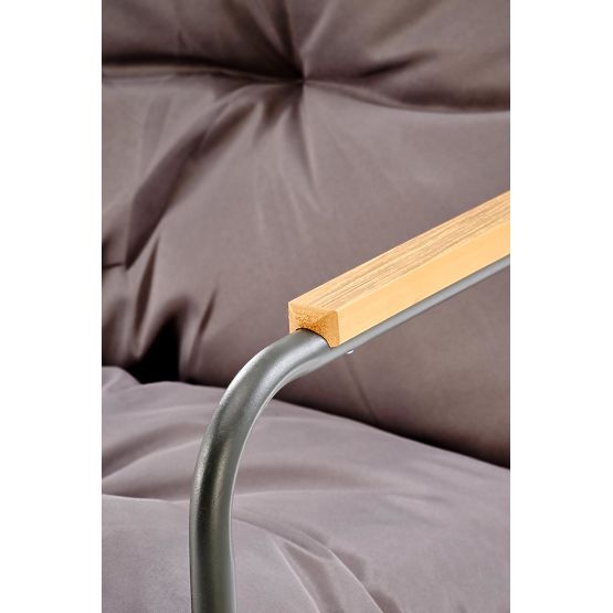 HUDSON, Garten-Set (Sofa, 2x Sessel, Tisch), grau / braun (1p=1Set)