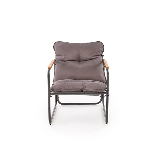 HUDSON, Garten-Set (Sofa, 2x Sessel, Tisch), grau / braun (1p=1Set)