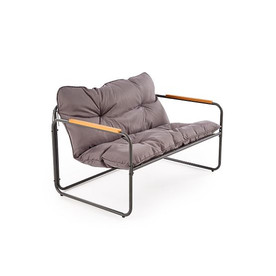 HUDSON, Garten-Set (Sofa, 2x Sessel, Tisch), grau / braun (1p=1Set)