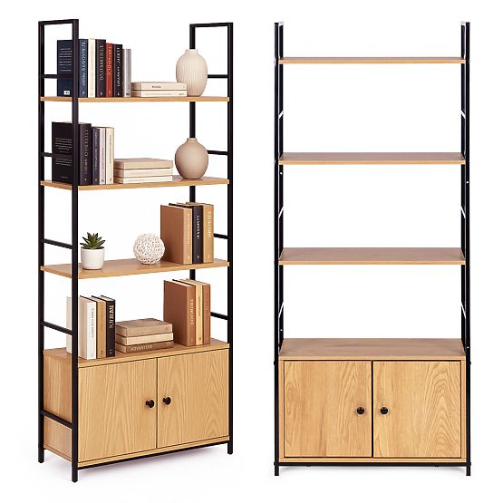 Industrielles Loft-Regal mit Schrank 4 Regalböden ModernHome