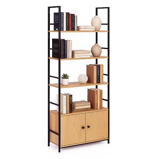 Industrielles Loft-Regal mit Schrank 4 Regalböden ModernHome