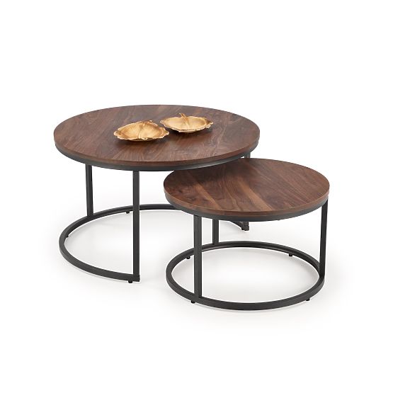 JAVA Set aus 2 Bänken, Nussbaum / Schwarz (1p=1 Stück)