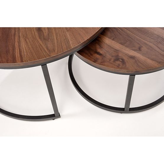 JAVA Set aus 2 Bänken, Nussbaum / Schwarz (1p=1 Stück)