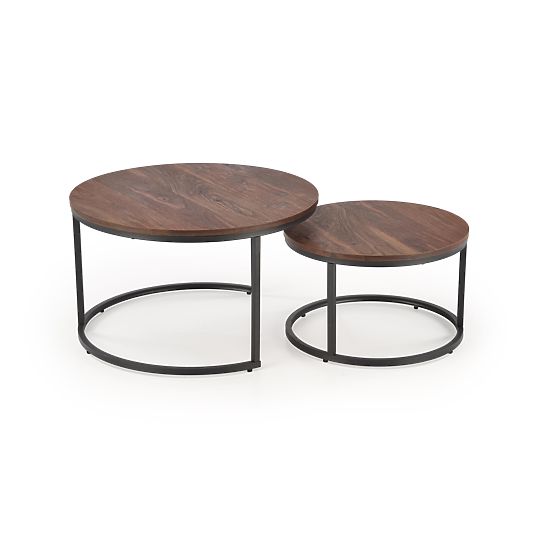 JAVA Set aus 2 Bänken, Nussbaum / Schwarz (1p=1 Stück)