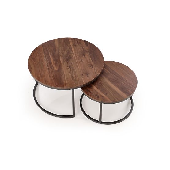 JAVA Set aus 2 Bänken, Nussbaum / Schwarz (1p=1 Stück)