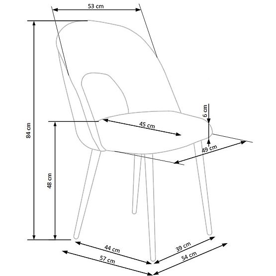 K384 Stuhl grau / schwarz (1p=4Stk)