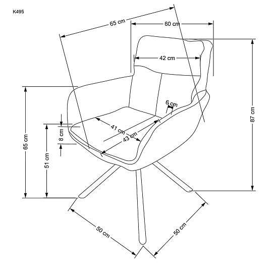 K495 Stuhl grau (1p=2Stk)