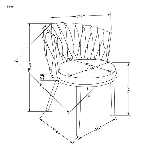 K516 Stuhl hellbeige (1p=2 Stk.)