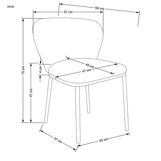 K518 Stuhl, cremefarben (1p=2 Stk.)
