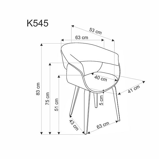 K545 Stuhl grau / nussbaum (1p=1 Stk)
