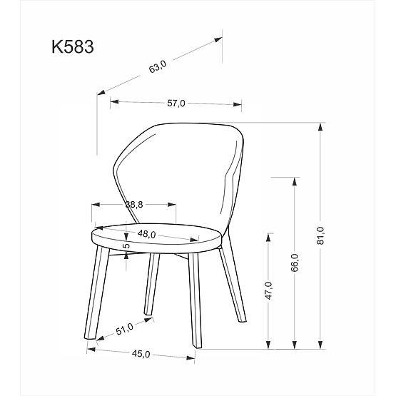 K583 Stuhl, Walnuss / Braun / Beige (1p=2Stk)