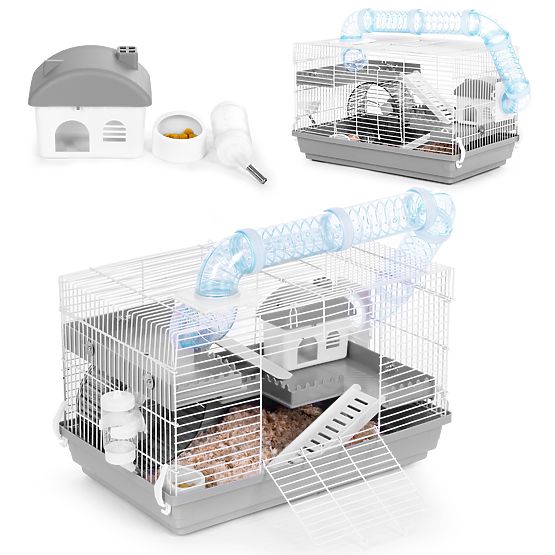 Käfig für Hamster, Meerschweinchen und Nagetiere mit vollständiger Ausstattung