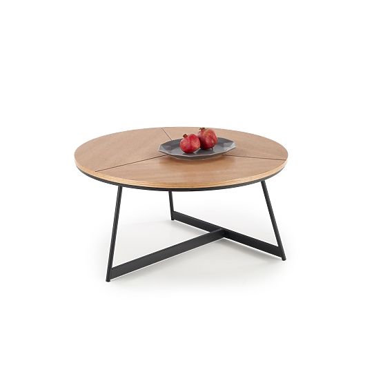 KARIDA Couchtisch aus Naturholz Eiche/Schwarz (1p=1 Stk)