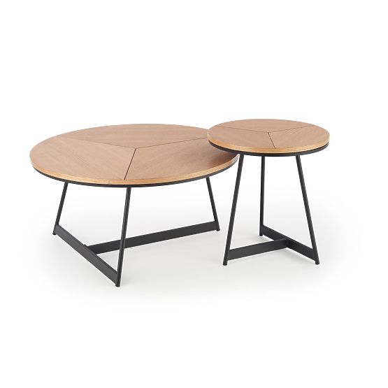 KARIDA Couchtisch aus Naturholz Eiche/Schwarz (1p=1 Stk)