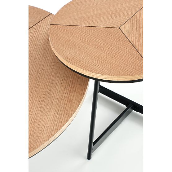 KARIDA Couchtisch aus Naturholz Eiche/Schwarz (1p=1 Stk)