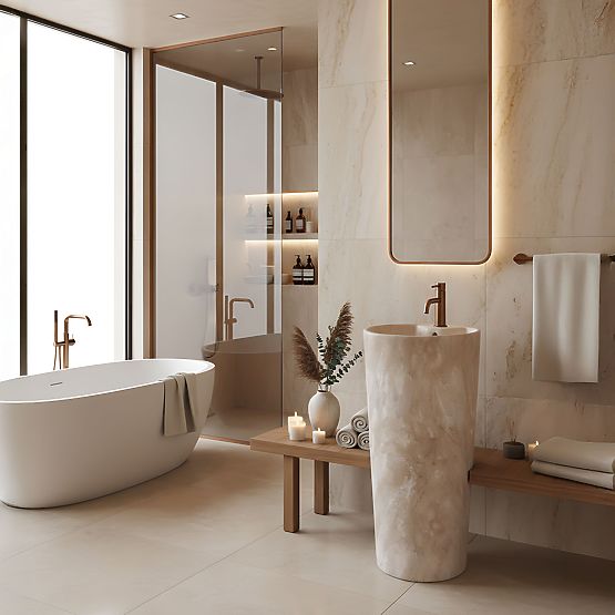 Keramisches Freistehendes Waschbecken Blanka Savana Matt