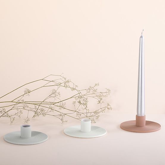 Kerzenhalter MORAB Farbe Puderrosa Boho-Stil für Innenräume ameliahome