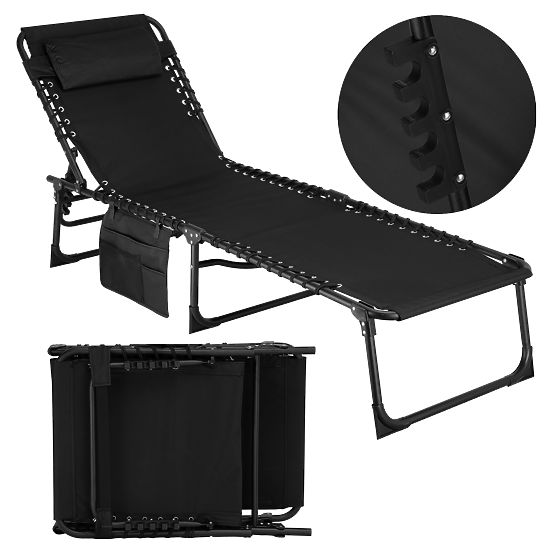 Klappbare Gartenliege verstellbar FENIKS schwarz