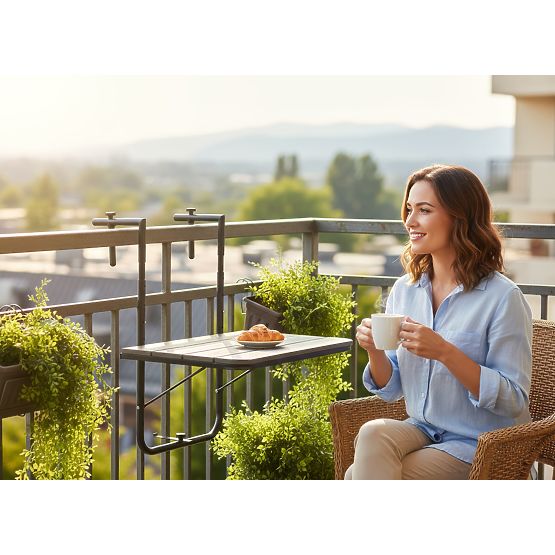 Klappbarer Balkontisch ARETTO grau