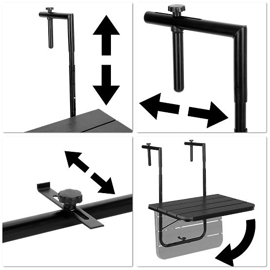 Klappbarer Balkontisch ARETTO schwarz