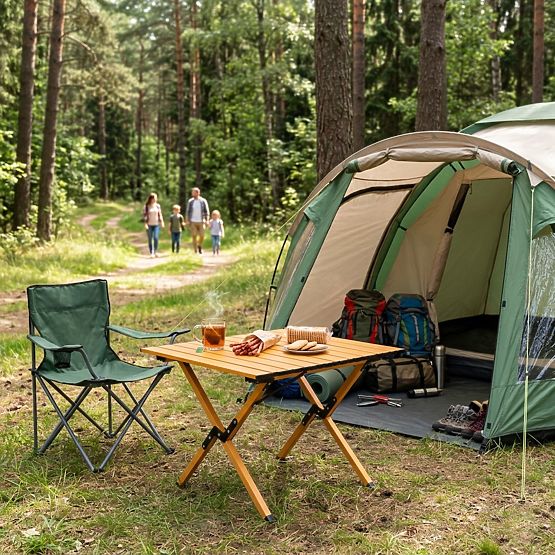 Klappbarer Campingtisch 60x60 cm mit Tasche MultiGarden