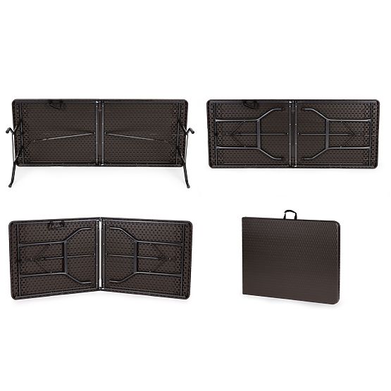 Klappbarer Catering-Gartenbankettisch 180 cm Rattan ModernHome