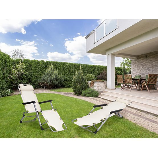 Klappbarer Garten-Strandstuhl Liegestuhl 2-in-1