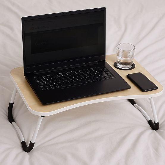 Klappbarer Laptopständer 60x40 cm mit Lampe und Ventilator ModernHome