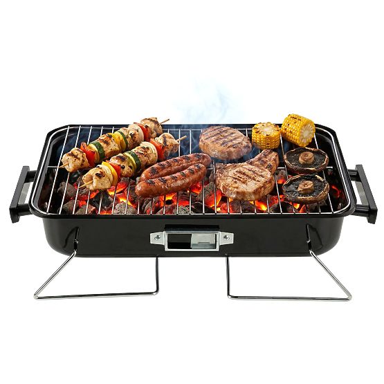 Klappbarer tragbarer Holzkohlegrill CAMPAL mit Deckel