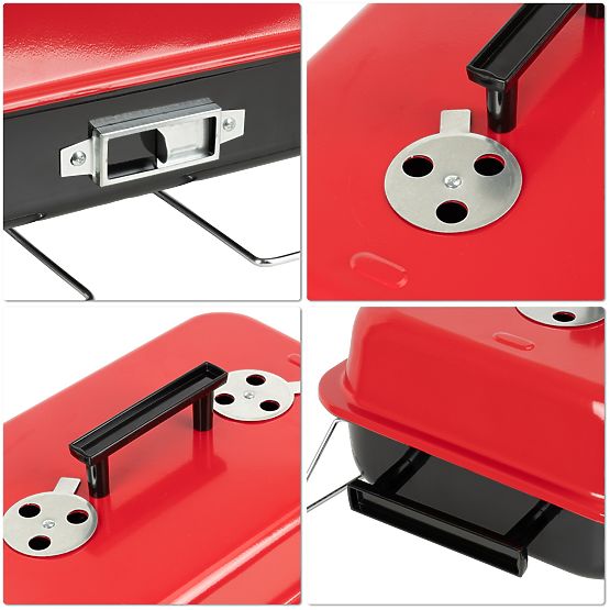 Klappbarer tragbarer Holzkohlegrill CAMPAL mit Deckel