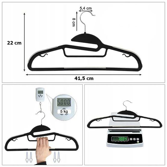 Kleiderbügel Flexi Set 10 Stück schwarz-grau