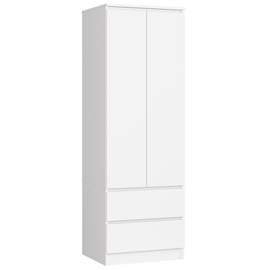 KLEIDERSCHRANK STAR S 60 cm 2 TÜREN 2 SCHUBLADEN WEISS