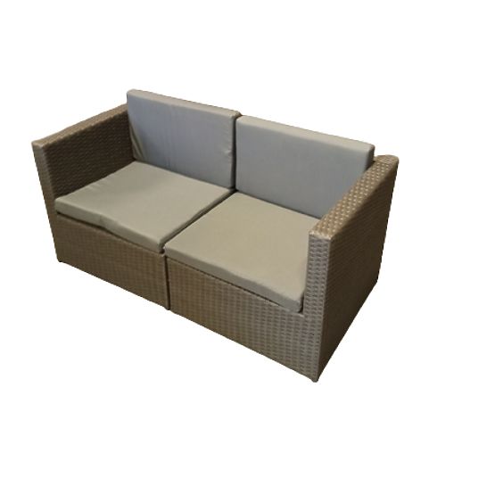 Kleine Terrassenset aus Technorattan (Sofa+Tisch) TINTO grau