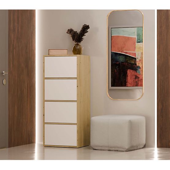 Kommode ALMA Front WEISS Korpus EICHE ARTISAN