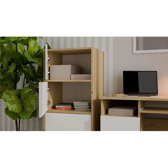 Kommode ALMA Front WEISS Korpus EICHE ARTISAN