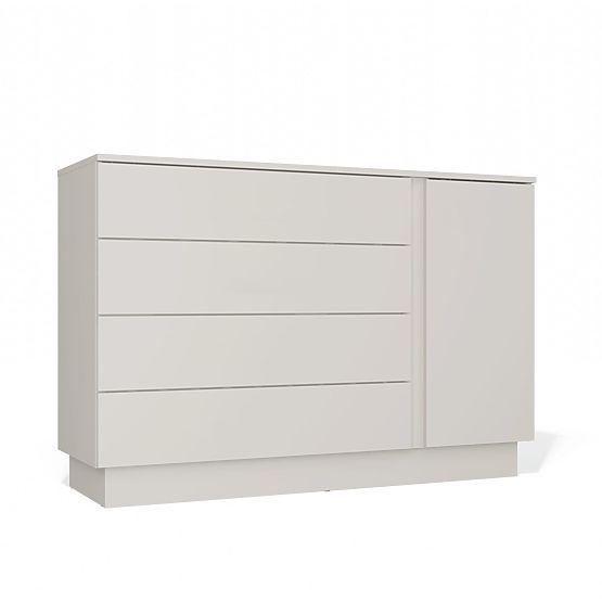 Kommode AMBER 1D4S Schrank 1 Tür 4 Schubladen für Schlafzimmer Wohnzimmer KASCHMIR Beige