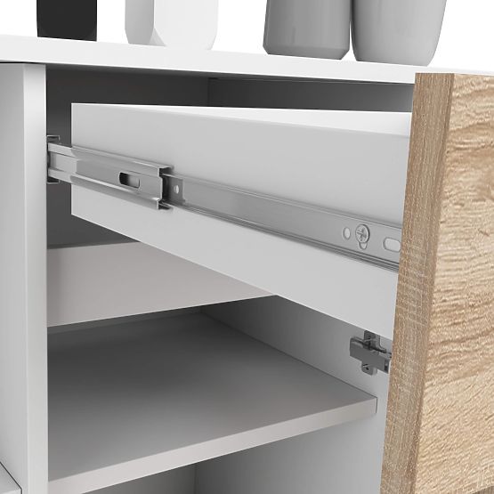 KOMMODE B-17 120 cm 1 SCHUBLADE 1 TÜR PK WEISS / SONOMA