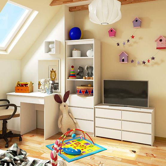 KOMMODE CL100 6SZ PK WEISS