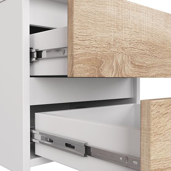 KOMMODE CL3/40 PK WEISS / EICHE SONOMA