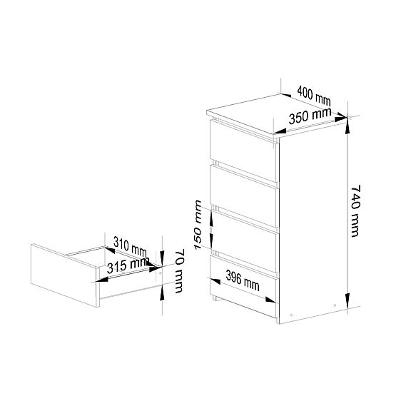 KOMMODE CL4 PK EICHE SONOMA / WEISS
