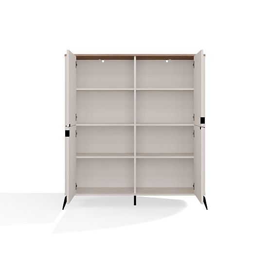 Kommode CORDOBA 4D Kaschmir Beige Eiche Castello Schrank 4 Türen 8 Regale Wohnzimmer