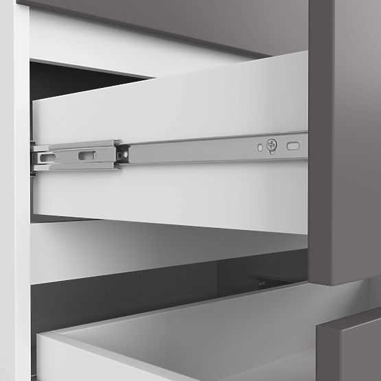 Kommode K 140 cm 6 Schubladen PK weiß-grafitgrau