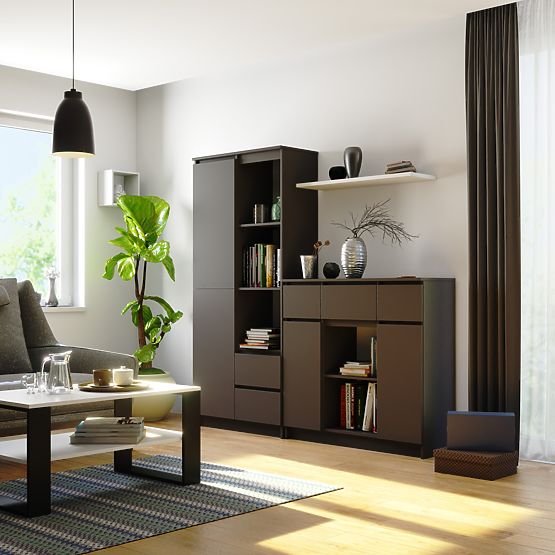 KOMMODE K100 2D 3SZ 1P PK GRAPHIT GRAU