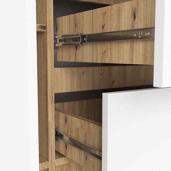 KOMMODE K100 2D 3SZ PK EICHE ARTISAN / WEISS