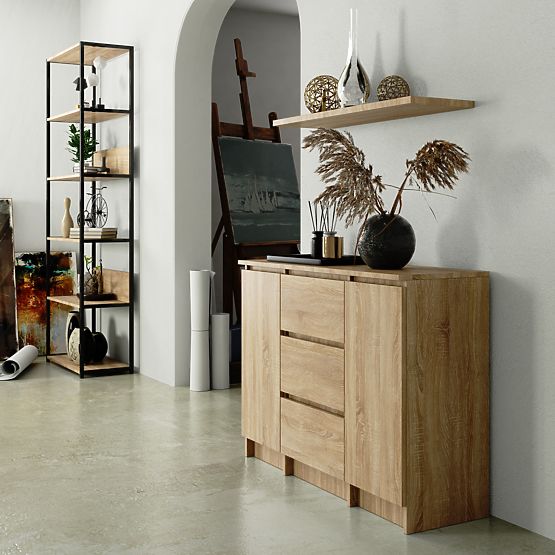 KOMMODE K100 2D 3SZ PK EICHE SONOMA