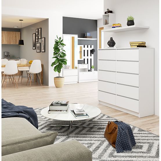 KOMMODE K120 10SZ CLP PK WEISS