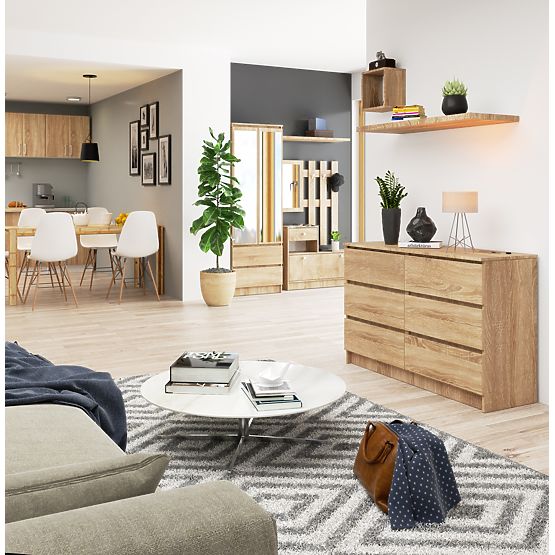 KOMMODE K120 6SZ CLP PK EICHE SONOMA