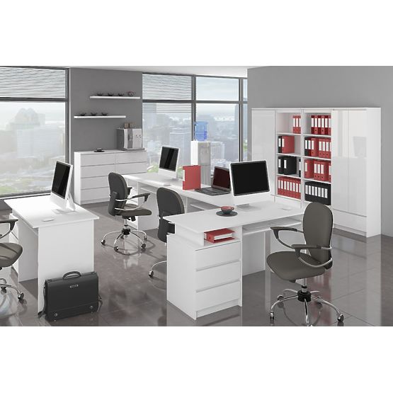 KOMMODE K120 6SZ CLP PK WEIß HOCHGLANZ