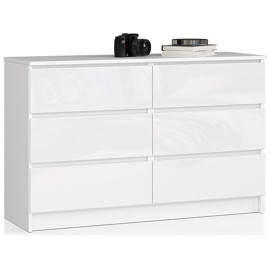 KOMMODE K120 6SZ CLP PK WEIß HOCHGLANZ
