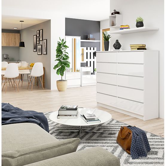 KOMMODE K140 10SZ CLP PK WEISS GLANZ